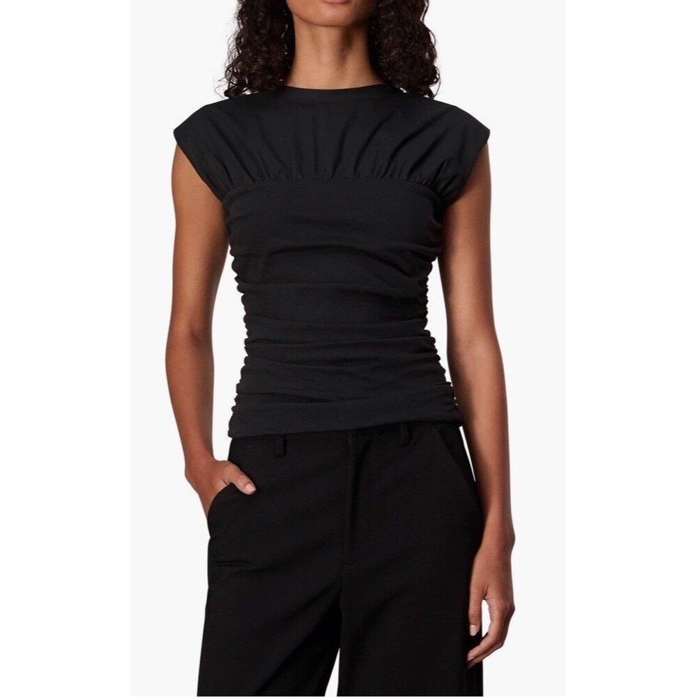 NWT Rag and Bone Women’s Mica Ruched Top - Black Size XS